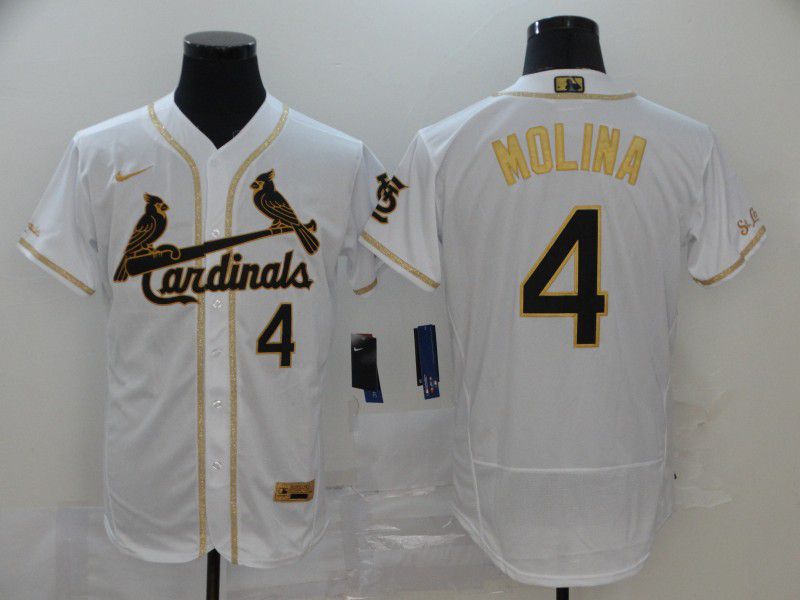 Men St.Louis Cardinals #4 Molina White Nike Elite MLB Jerseys->st.louis cardinals->MLB Jersey